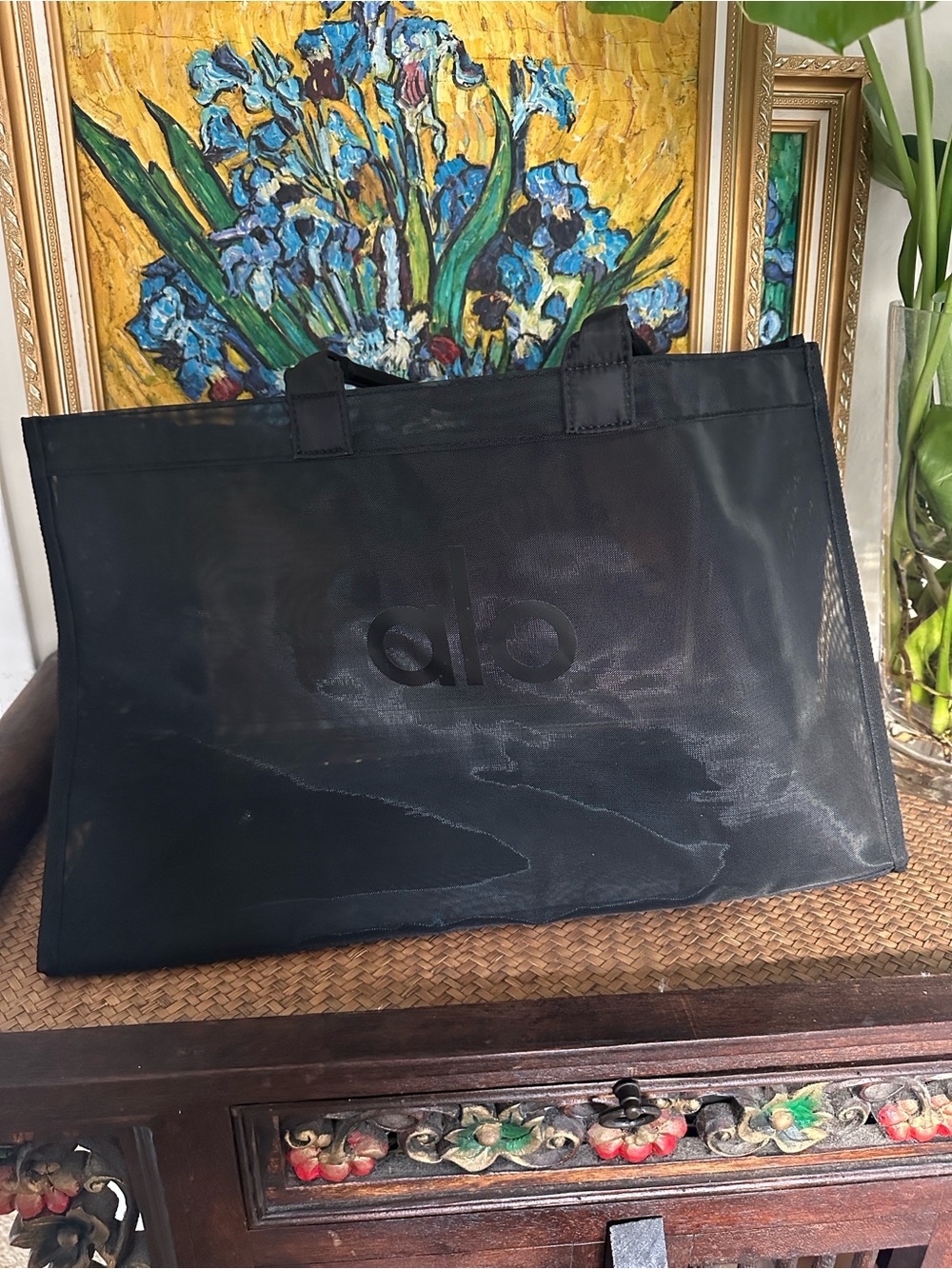 Alo yoga Black transparent Mesh Tote Bag - Picture 2 of 6